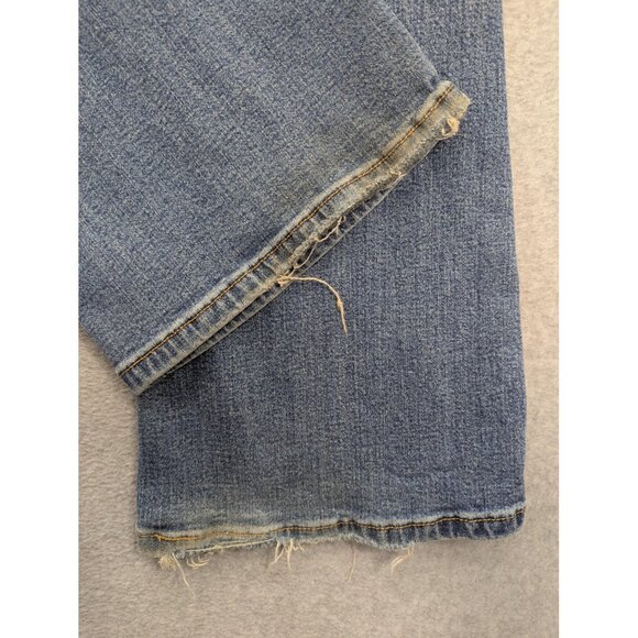 Levis 519 Jeans Womens 13 Medium Blue Low Flare Distressed Bootcut Denim Pants - Picture 13 of 16